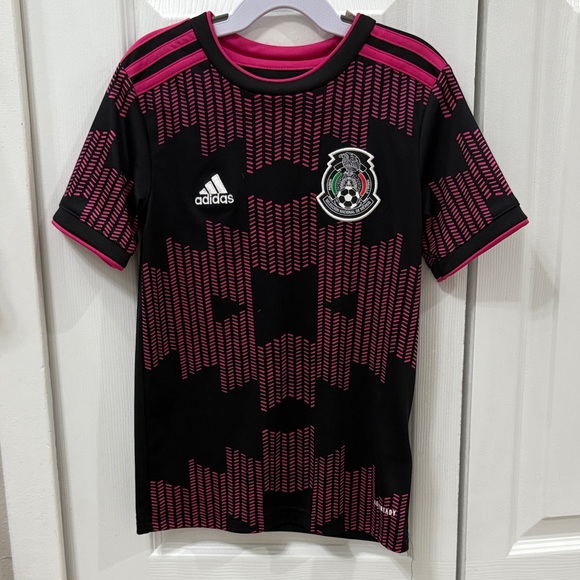 adidas Other - Boys Adidas Kids Black and Pink Soccer Jersey